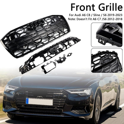 2019-2023 Audi A6 C8 S6 Black 4K0853651T Front Bumper Grille Grill