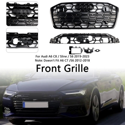 2019-2023 Audi A6 C8 S6 Black 4K0853651T Front Bumper Grille Grill
