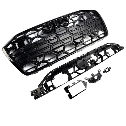 2019-2023 Audi A6 / A6 Sline / S6 C8 S6 Honeycomb Style Grill Black Front Bumper Grille W/ Black Emblem