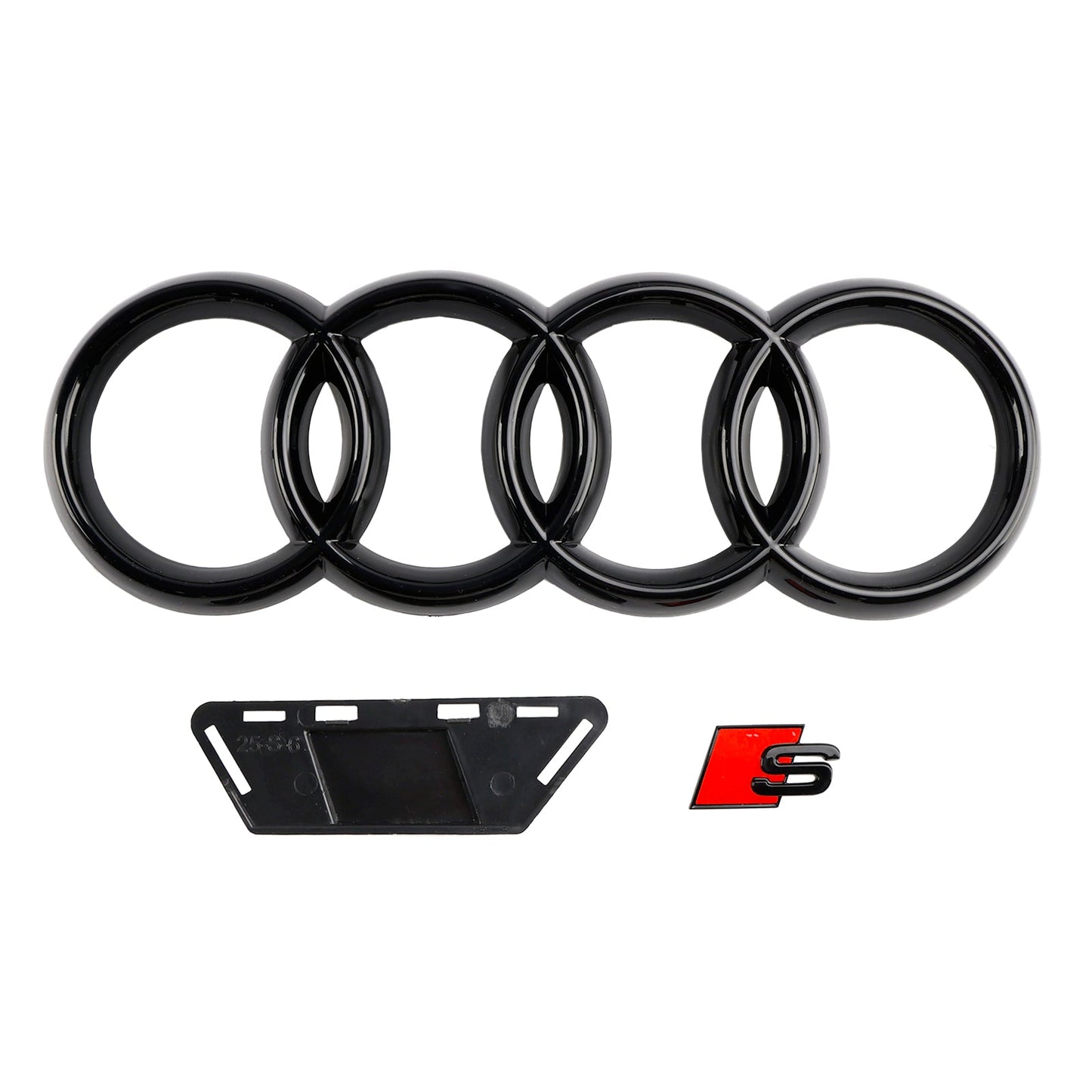 2019-2023 Audi A6 / A6 Sline / S6 C8 Front Bumper Mesh Black Grille W/ Black Ring Emblem S6 Style Grille