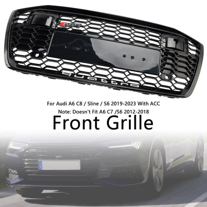 2019-2023 Audi A6 C8 S6 W/ACC RS6 Style Honeycomb Mesh Front Grill Grille