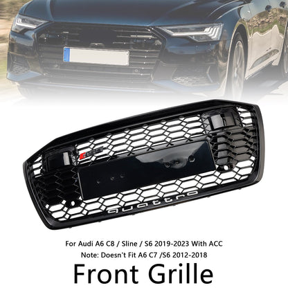 2019-2023 Audi A6 C8 S6 W/ACC RS6 Style Honeycomb Mesh Front Grill Grille