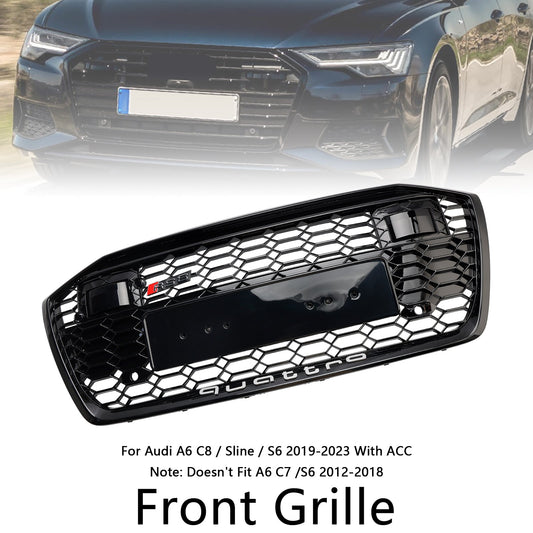 2019-2023 Audi A6 C8 S6 W/ACC RS6 Style Honeycomb Mesh Front Grill Grille