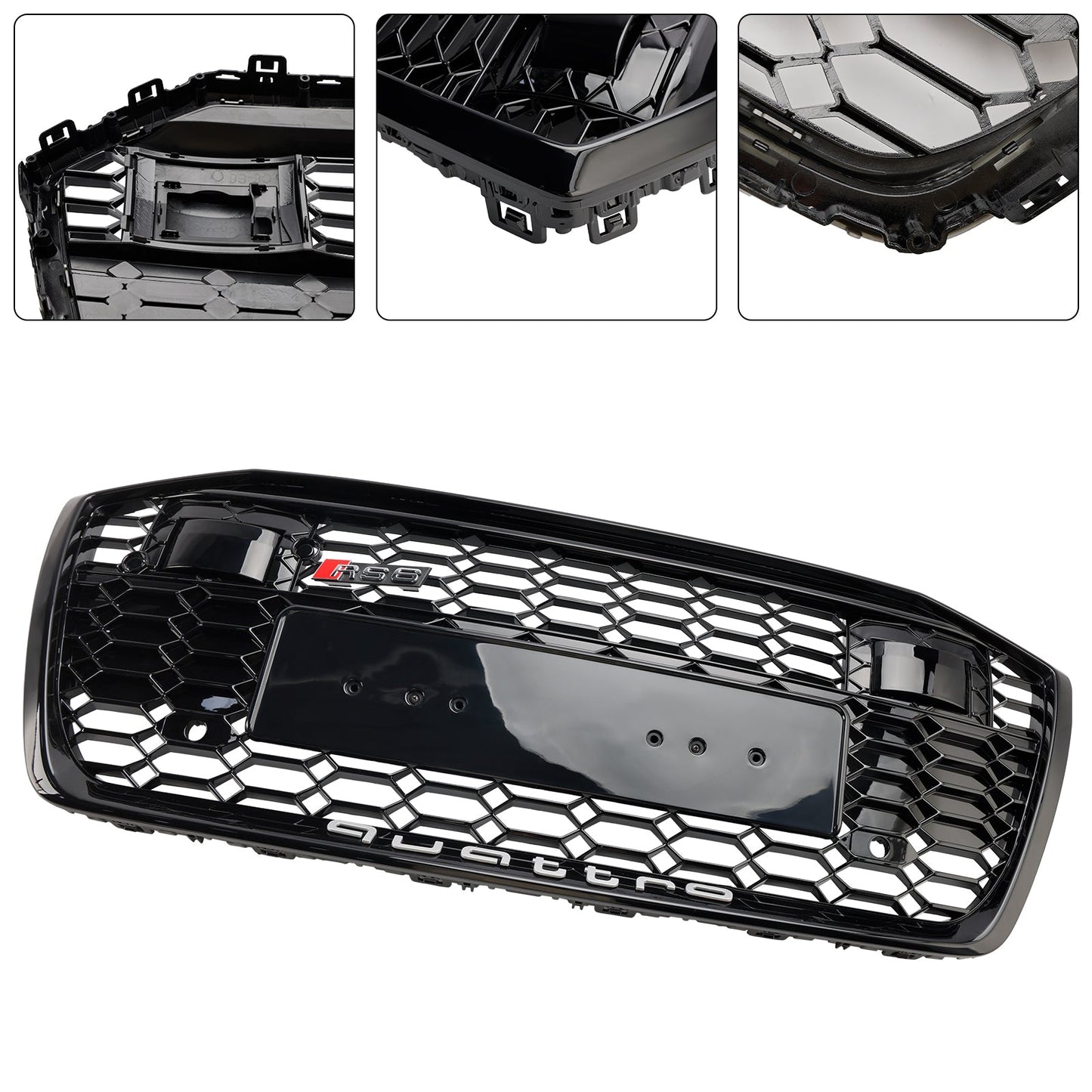 2019-2023 Audi A6 C8 S6 W/ACC RS6 Style Honeycomb Mesh Front Grill Grille