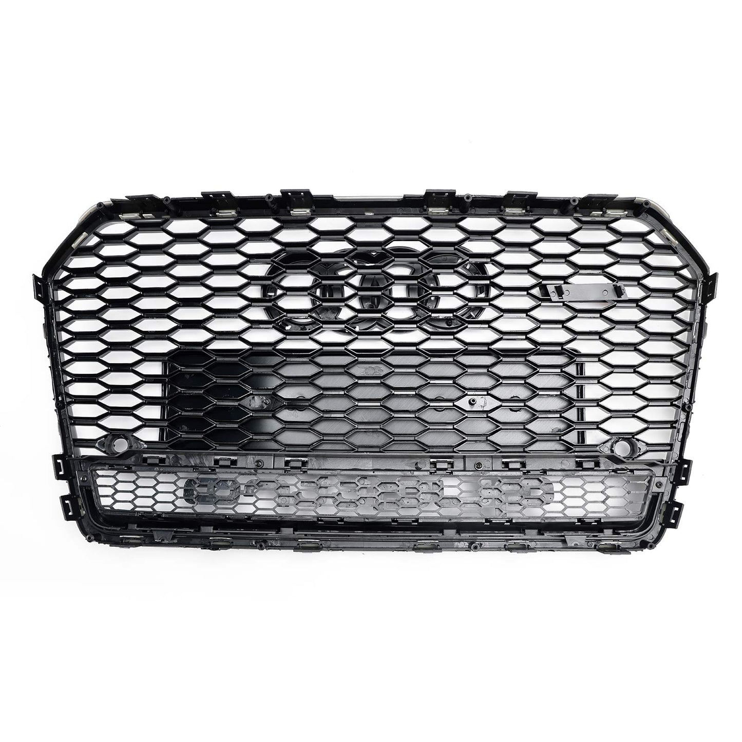 2015-2018 Audi A6 / S6 C7 Facelift RS6 Style Honeycomb Mesh Front Grill Black Grille W/ Sliver Emblem