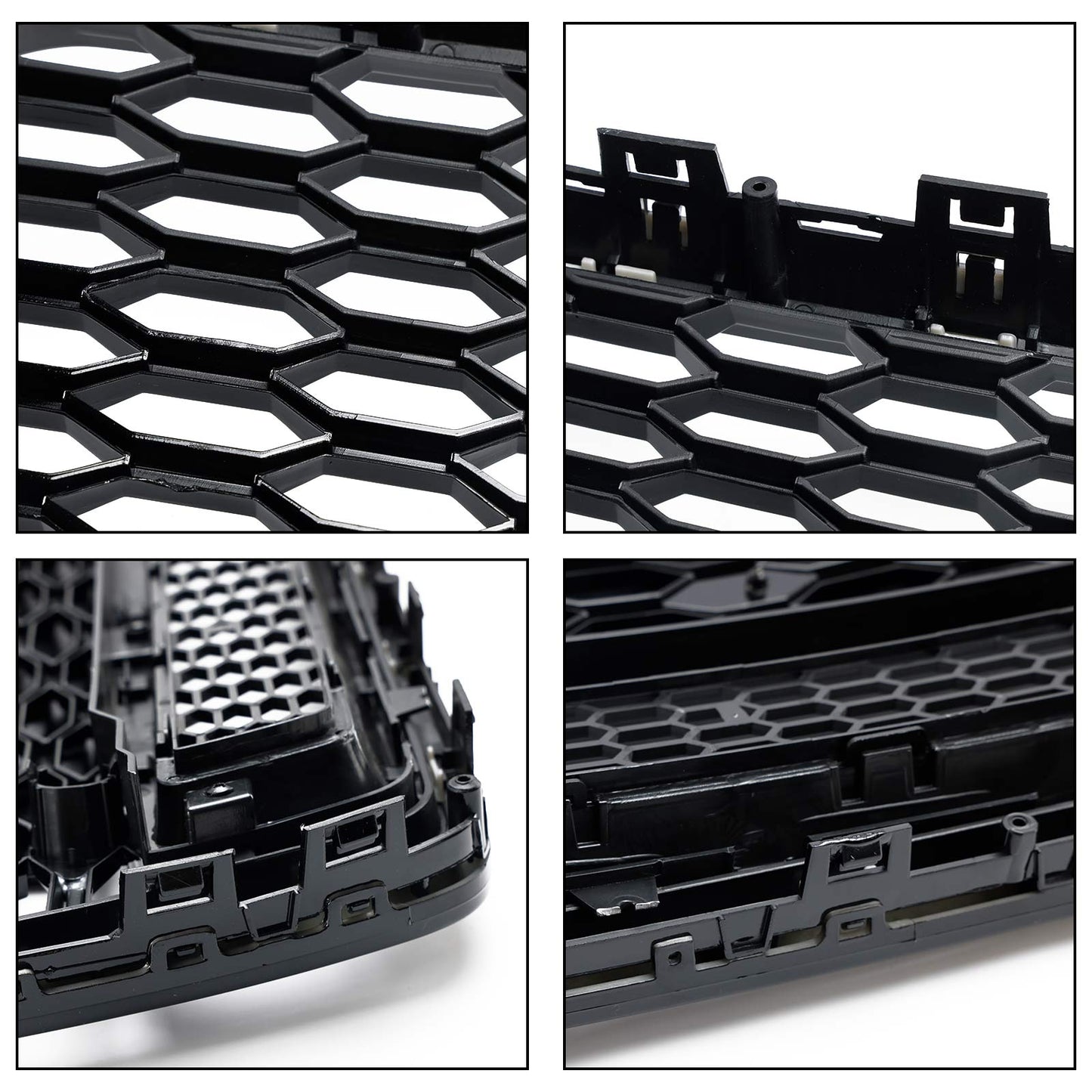 2015-2018 Audi A6 / S6 C7 Facelift RS6 Style Honeycomb Mesh Front Grill Black Grille W/ Sliver Emblem