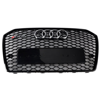 2016-2018 Audi A6 S6 C7 RS6 Style Front Honeycomb Mesh Grille Grill Black