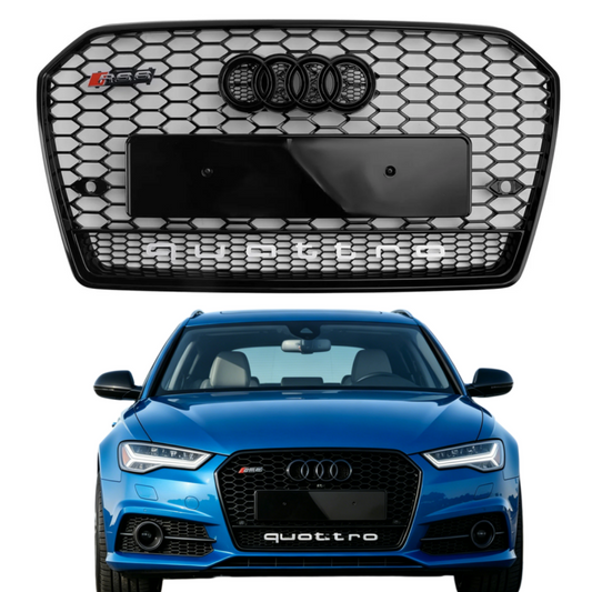 2015-2018 Audi A6 / A6 Sline / S6 C7 Honeycomb Front Grill RS Style Air Intake Radiator Grill Replacement