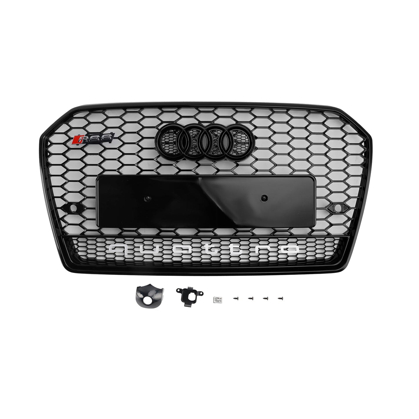 2015-2018 Audi A6 / A6 Sline / S6 C7 RS6 Quattro Style Black Grill Honeycomb Mesh Front Bumper Grille