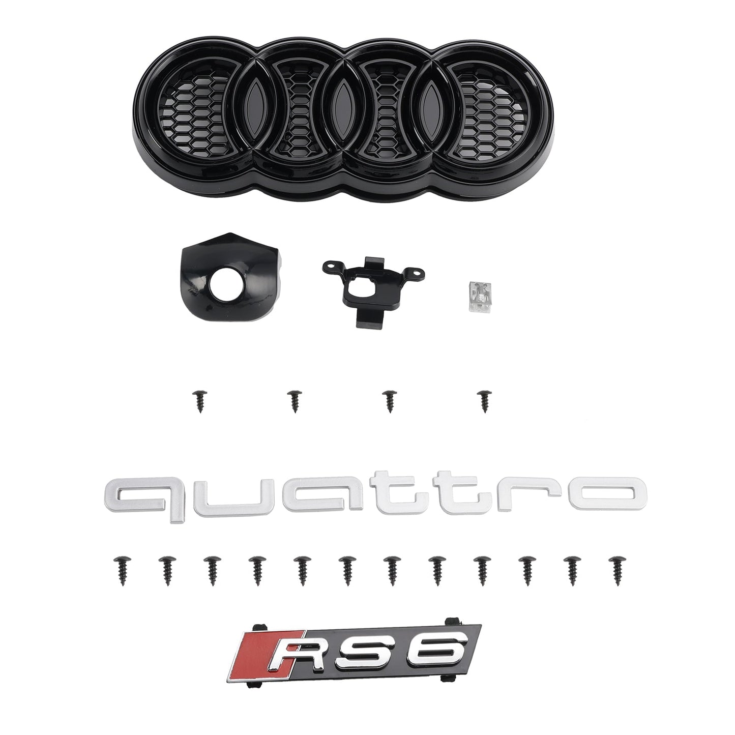 2015-2018 Audi A6 / A6 Sline / S6 C7 RS6 Quattro Style Black Grill Honeycomb Mesh Front Bumper Grille