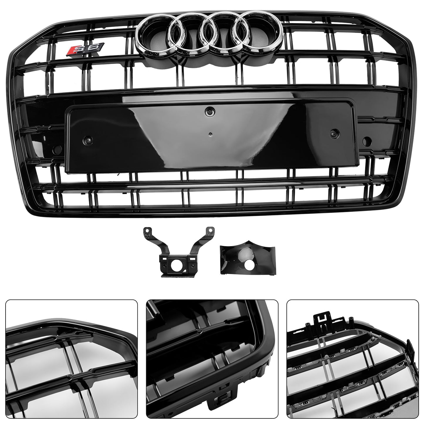 Audi A6 S6 C7 2016-2018 S6 Style Front Bumper Grille Black Replacement Grill