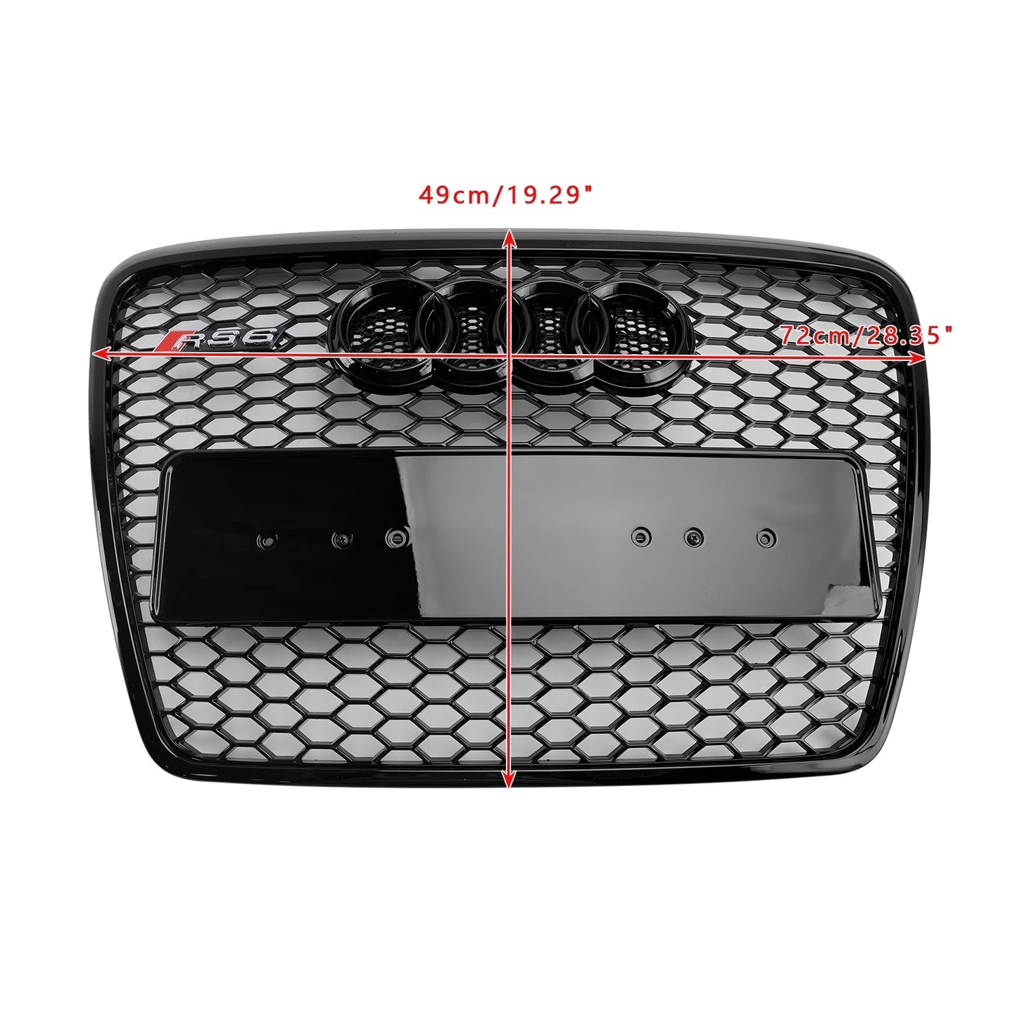 2008-2011 Audi A6 C6 Black Front Honeycomb Bumper Grill Grille Facelift