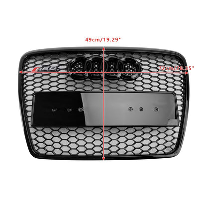 2008-2011 Audi A6 C6 Black Front Honeycomb Bumper Grill Grille Facelift