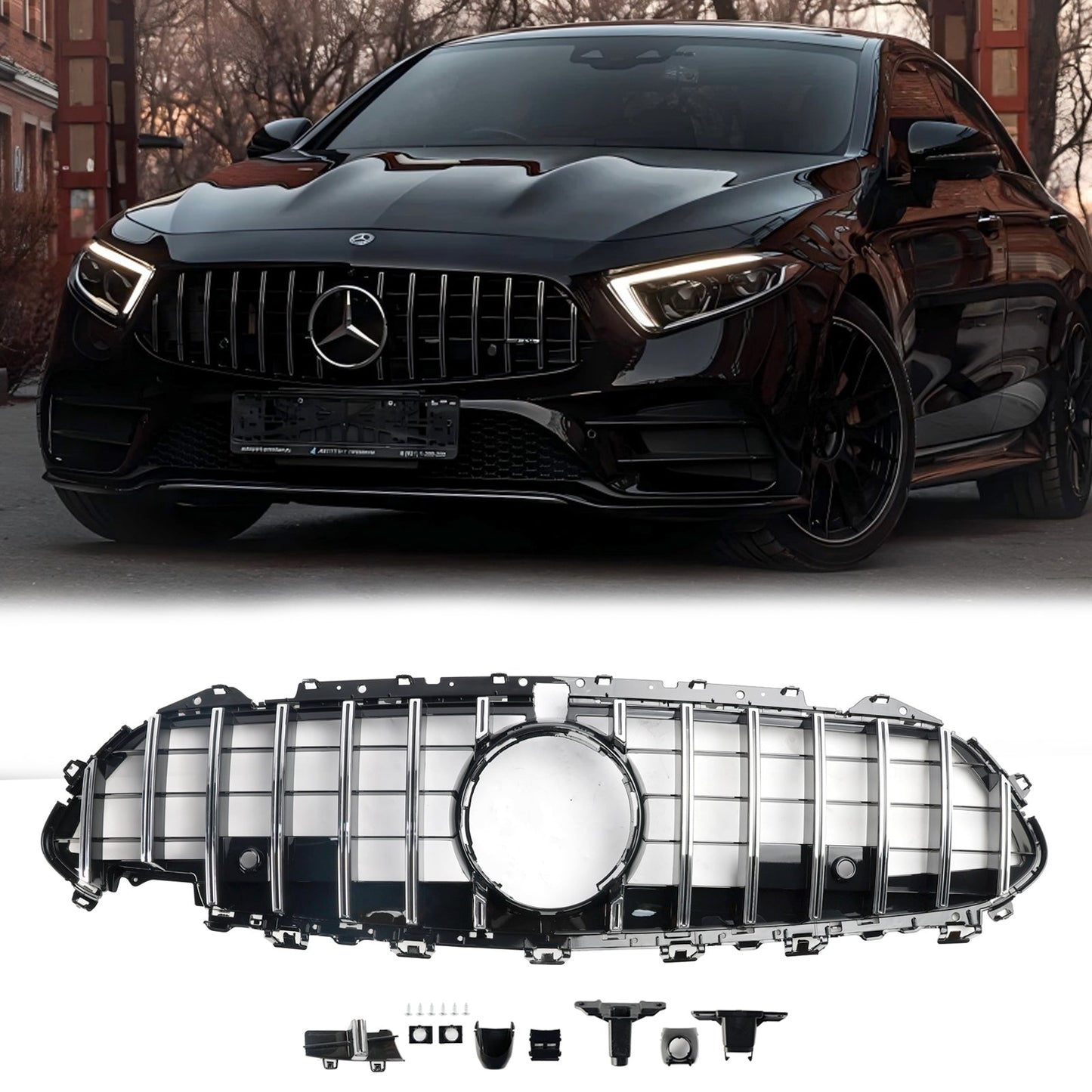 2018-2024 Mercedes Benz CLS-Class C257 GT Style Grille Front Bumper Chrome Replacement Grill