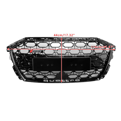 2020-2024 Audi A3 / S3 RS3 Style Honeycomb Grill Front Bumper Glossy Black Grille