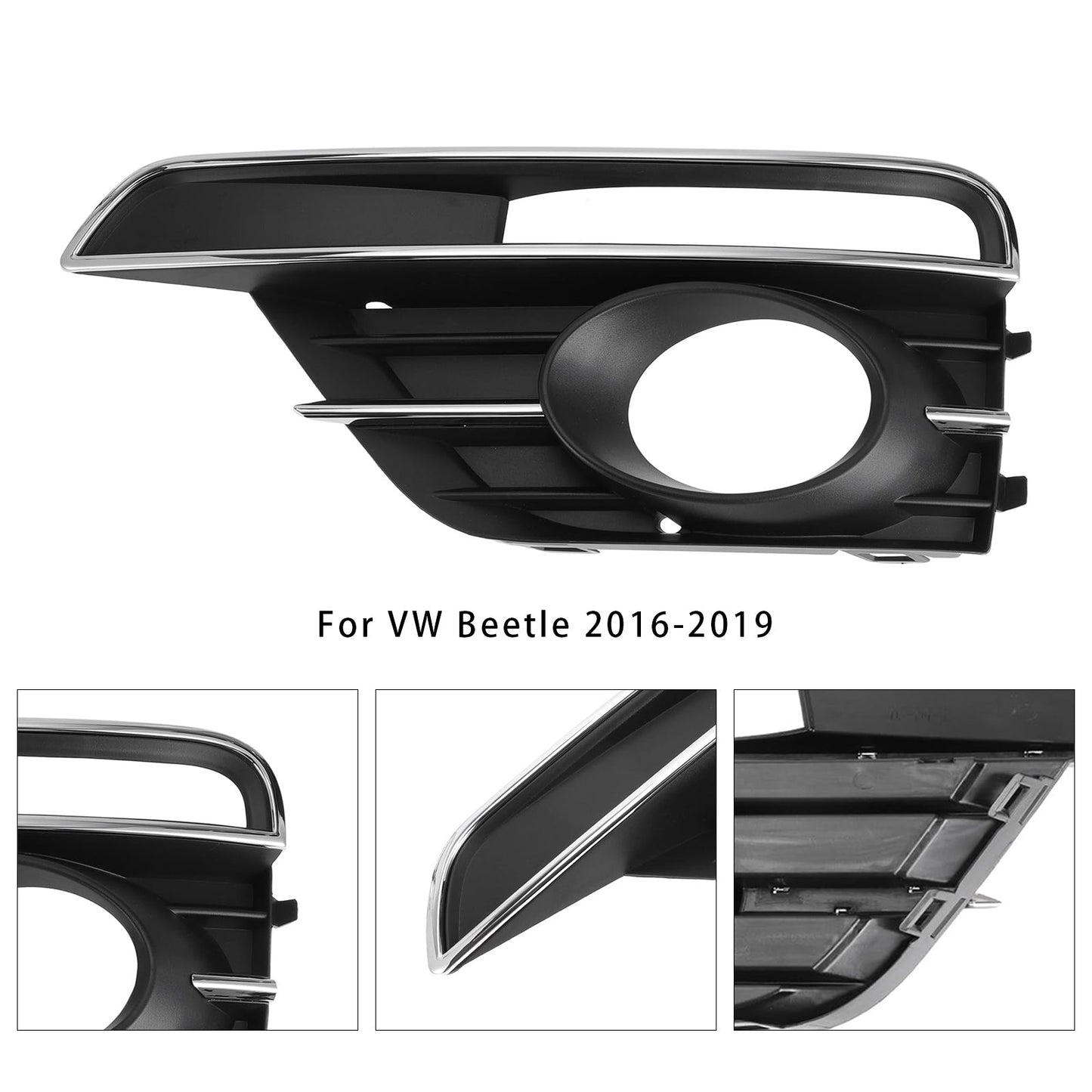 2016-2019 VW Beetle Pair Front Bumper Fog Light Grill Cover Bezel 5C5854661K 5C5854662J