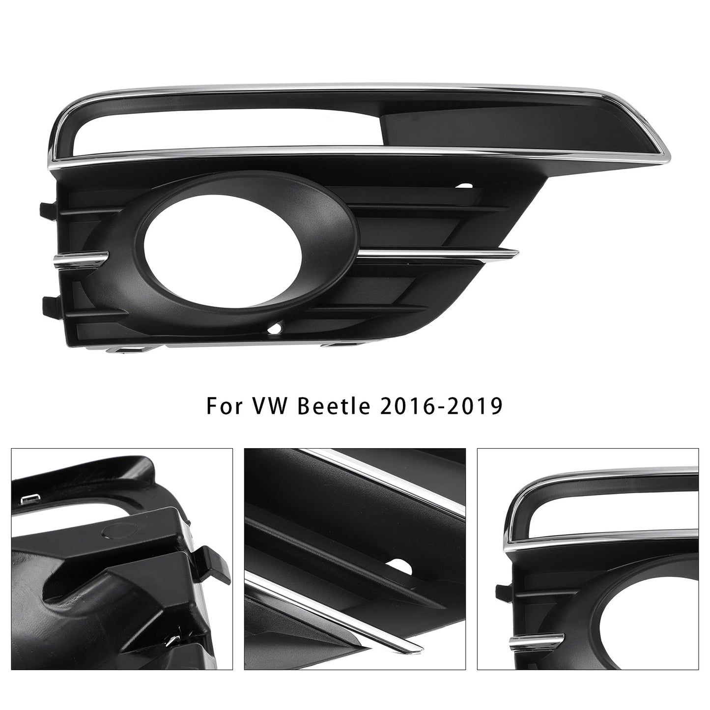 2016-2019 VW Beetle Pair Front Bumper Fog Light Grill Cover Bezel 5C5854661K 5C5854662J