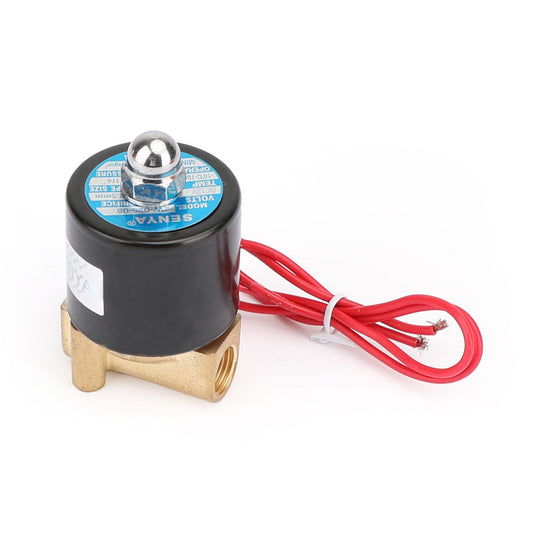 Électrovanne électrique normalement fermée en laiton 1/4" CC 12 V BSP gaz eau air N/C