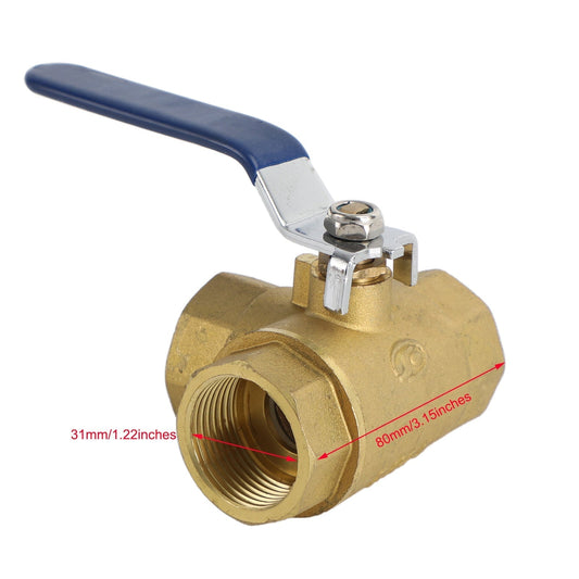 Robinet à boisseau sphérique 3 voies 1/2" NPT, trois ports en T, type femelle en laiton, pour eau, pétrole et gaz, 1" DN25