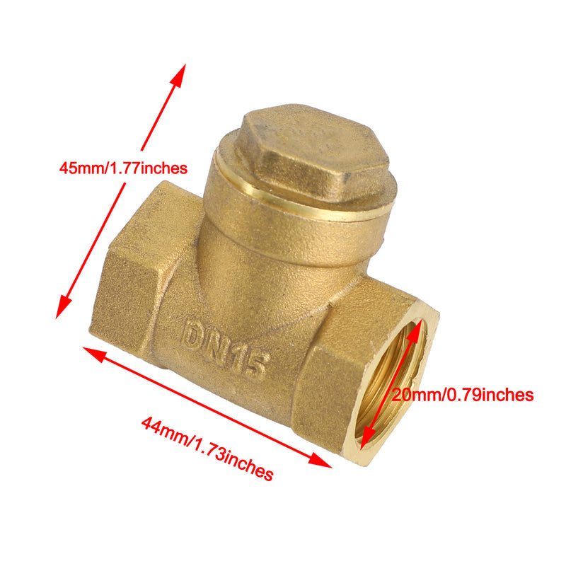 Clapet anti-retour à battant en laiton 1/2" NPT pour eau, huile, gaz, raccord de plomberie fileté