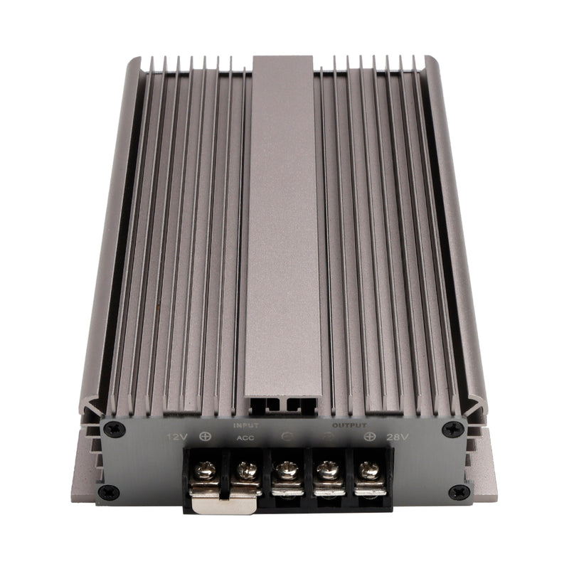 Convertidor de fuente de alimentación para automóvil de CC a CC de 12 V a 28 V y 20 A, regulador y cargable.