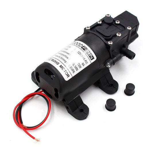 Bomba de agua autocebante de diafragma de alta presión, 12 V CC, 130 psi, 12 V CC, 72 W, con interruptor automático