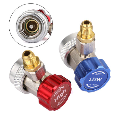 2x R134A Quick Connector Adapter Coupler Auto A/C Manifold Gauge Low/High HVAC