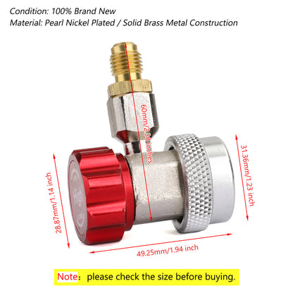 2x R134A Quick Connector Adapter Coupler Auto A/C Manifold Gauge Low/High HVAC