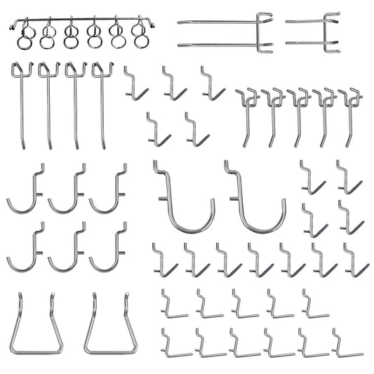 Surtido de 50 ganchos para tablero perforado, para estantes de almacenamiento de garaje