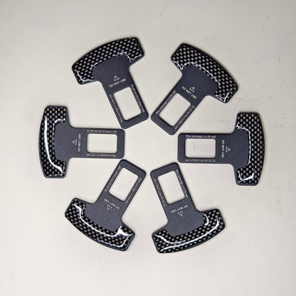 Universal Alarm Stopper 6PCS Car Seat Belt Buckle Clip Replacement Clamp Carbon Fiber