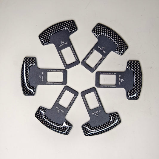 Universal Alarm Stopper 6PCS Car Seat Belt Buckle Clip Replacement Clamp Carbon Fiber
