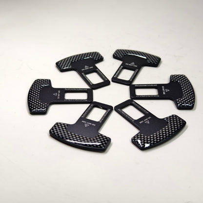 Universal Alarm Stopper 6PCS Car Seat Belt Buckle Clip Replacement Clamp Carbon Fiber