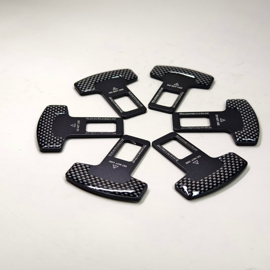 Lot de 6 clips de rechange universels pour boucle de ceinture de sécurité de voiture, en fibre de carbone