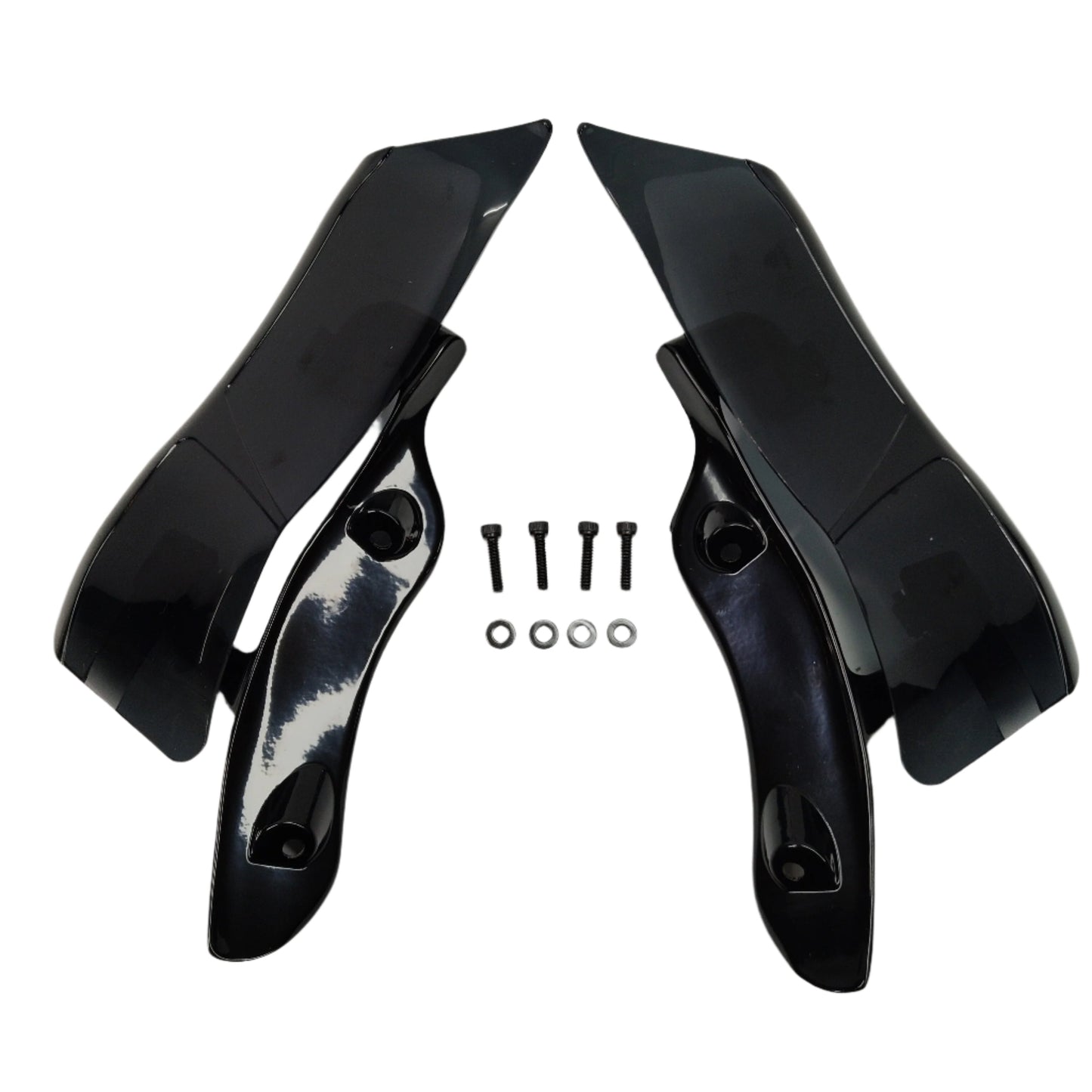 2016-2019 Harley Road Glide Ultra FLTRU Left & Right Adjustable Upper Fairing Side Wind Air Deflector Black
