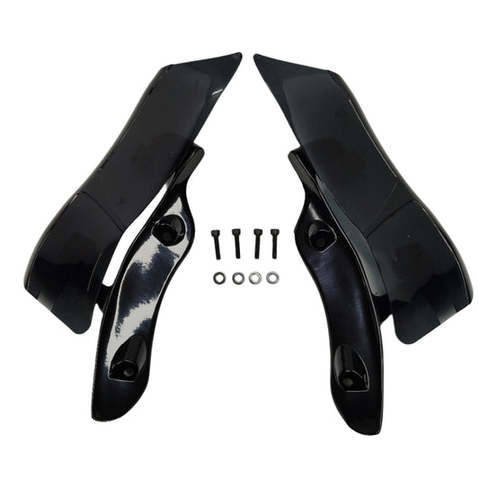 2016-2019 Harley Road Glide Ultra FLTRU Left & Right Adjustable Upper Fairing Side Wind Air Deflector Black