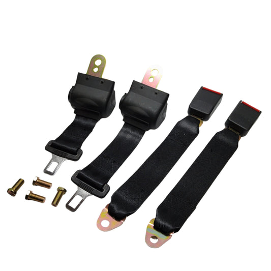 2 Sets 2 Point Retractable Adjustable Auto Car Safety Seat Belt Buckle Universal