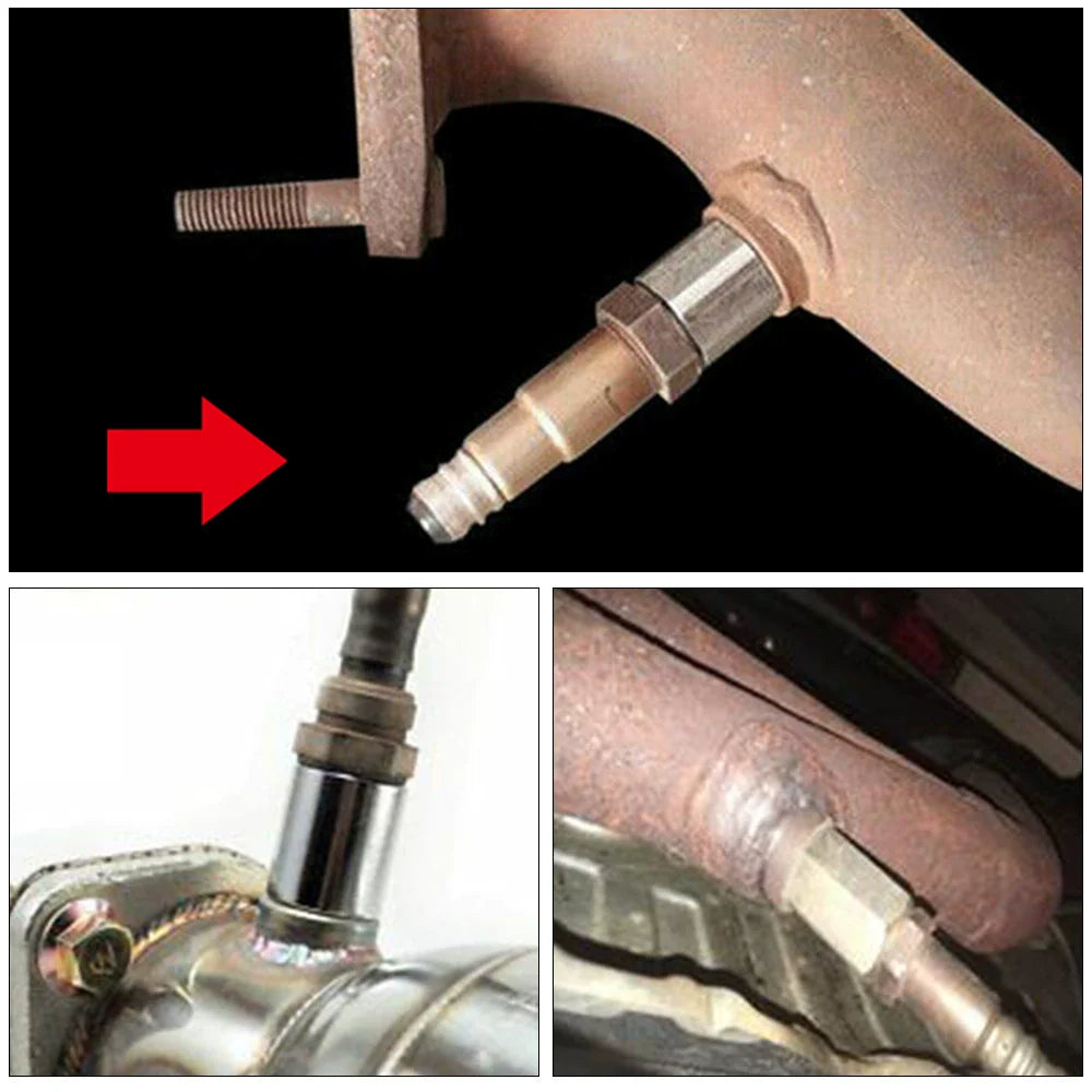 M18x1.5 O2 Sensor spacer Adapter Oxygen Sensor Simulator Extender Catalytic Converter CEL Eliminator with Mini CAT