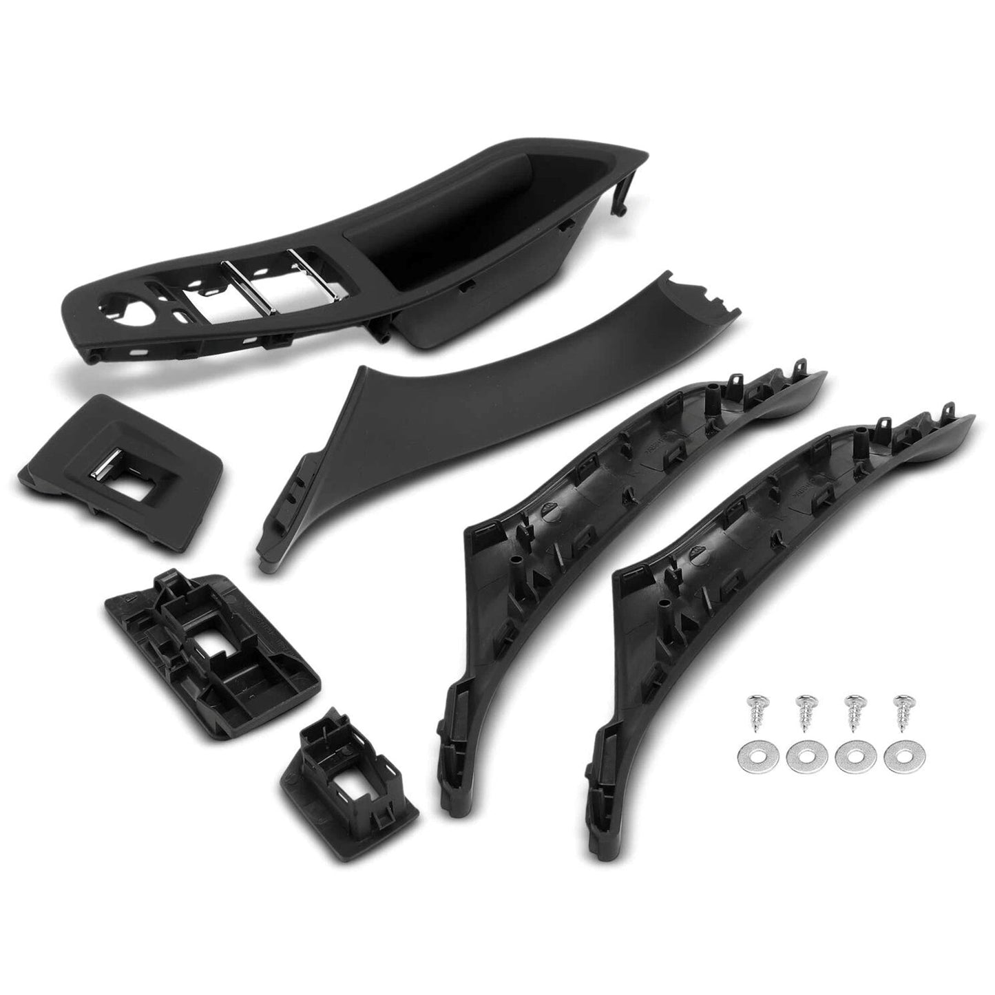 BMW F10 7Pcs Left & Right Black Interior Door Handle Panel Cover Trim Set