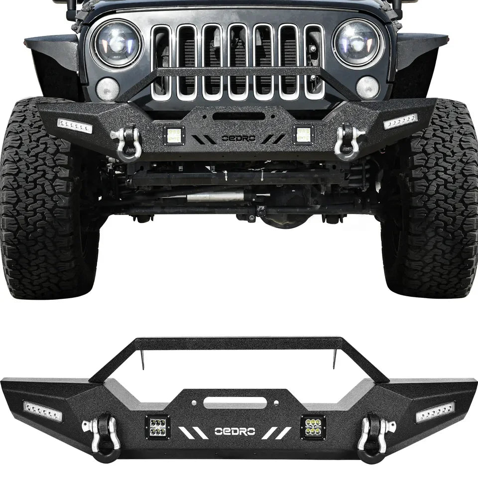 Parachoques delantero con luz LED para Jeep Wrangler JK Unlimited 2007-2018