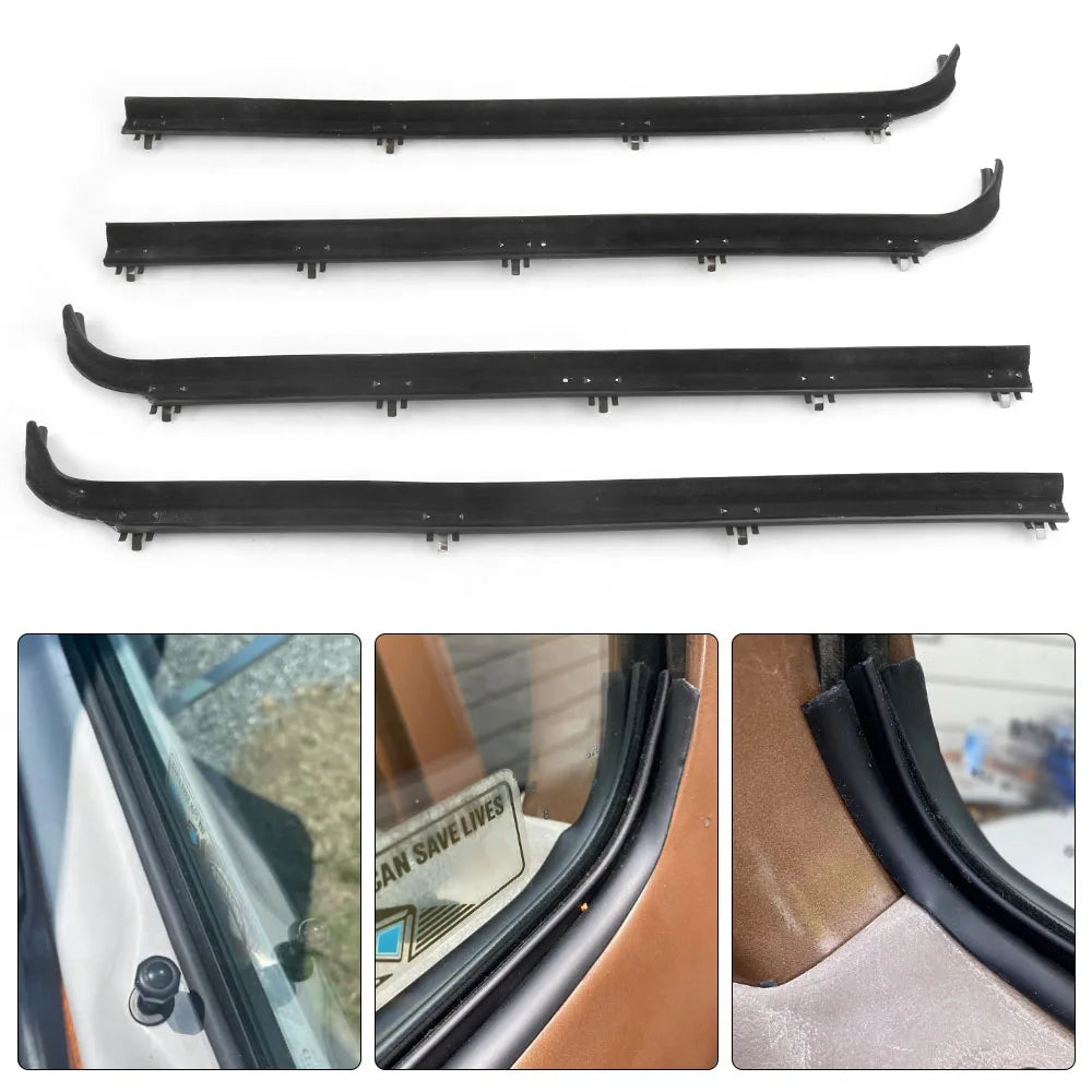 Kit de 4 burletes para puertas y ventanas de coche (interiores y exteriores) para Ford F150, F250, F350 (1987-1997) F2TZ1521457A E7TZ1521453A