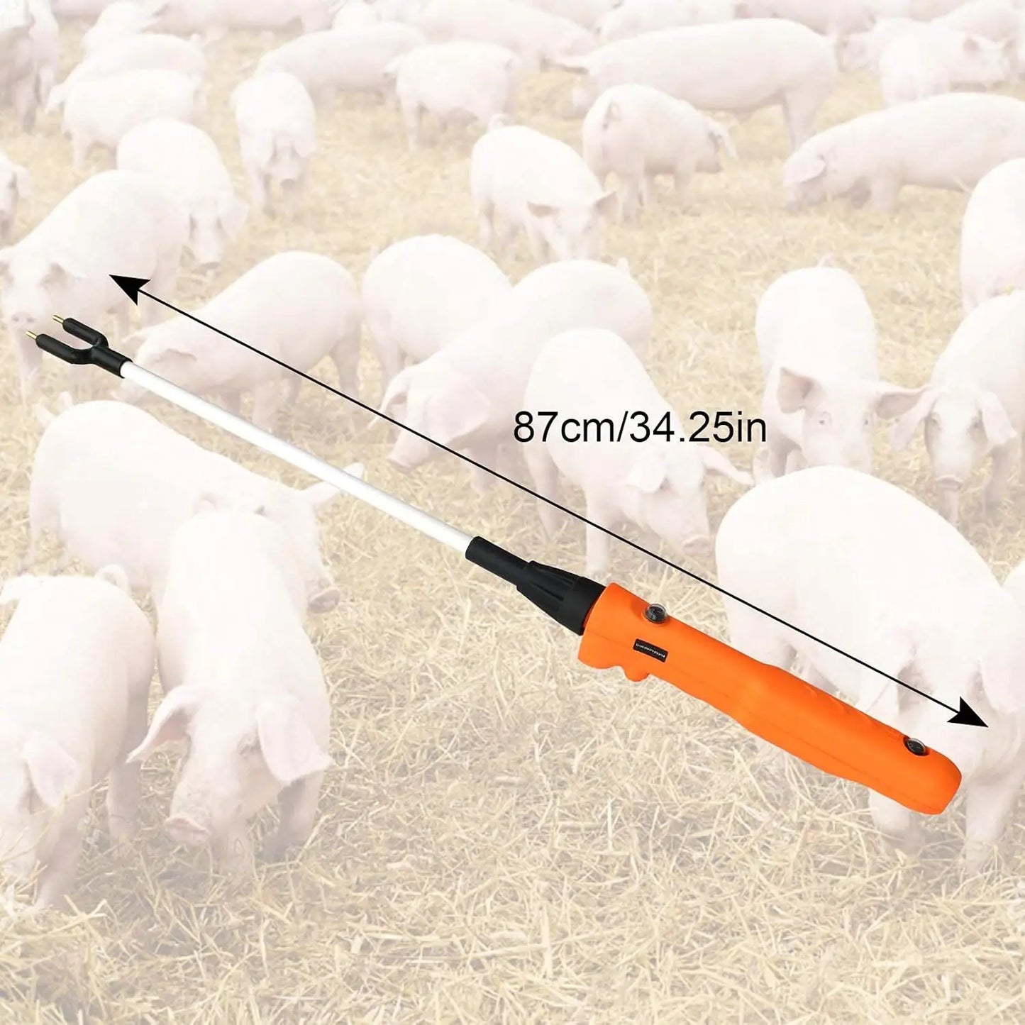 Pica-ganado de 34,3'' con luz LED, recargable, eléctrica, para repeler cerdos