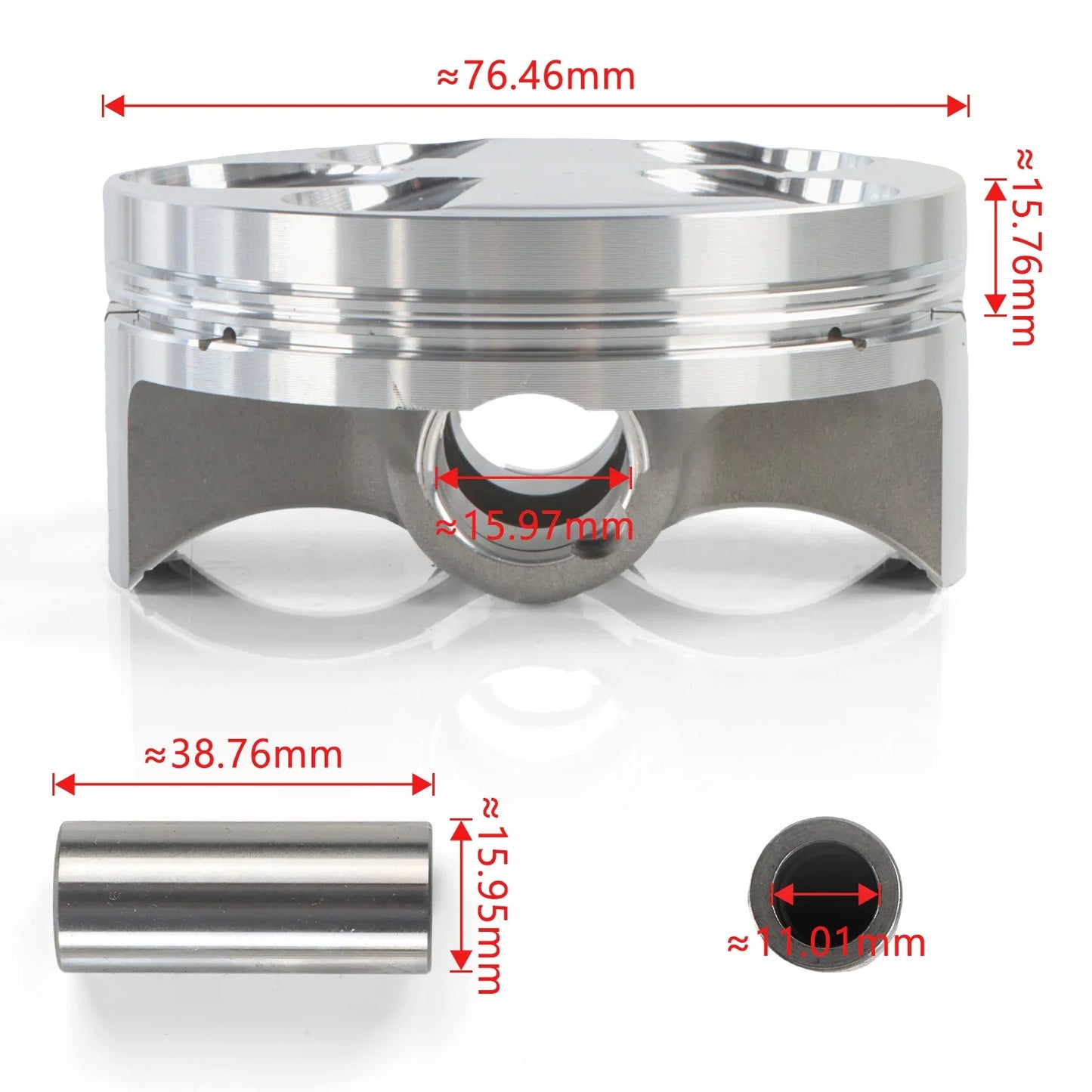 Ensemble cylindre et segments de piston pour moto Yamaha WR250F et YZ250F 77 mm (2001-20) 5XC-11311-20