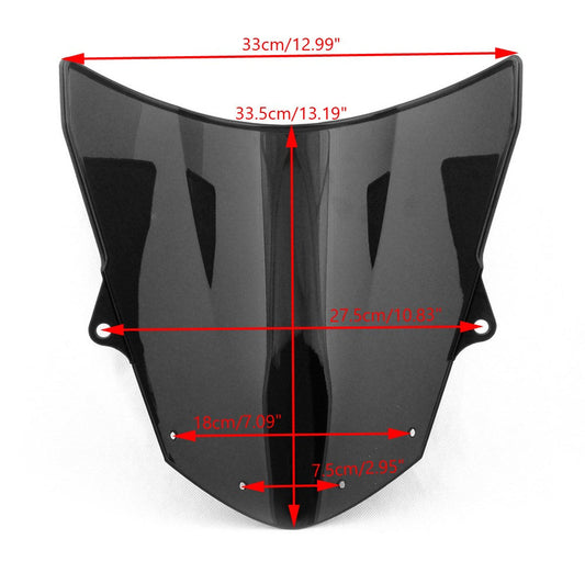 06-07 Kawasaki ZX6R 05-08 ZX10R Windshield WindScreen Double Bubble White