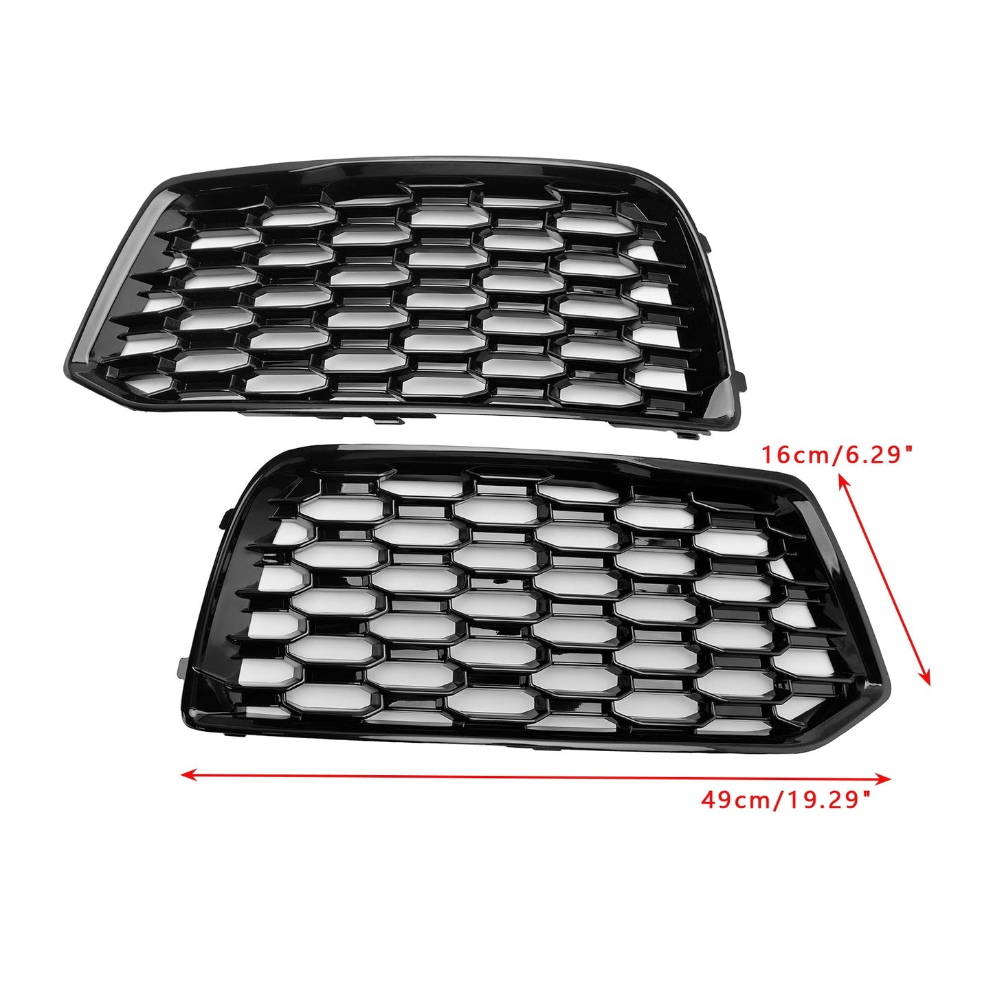 2018-2022 Audi Q5 Standard 2PCS Front Bumper Cover Grill Honeycomb Mesh Black Grille