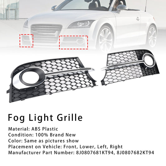 2011-14 Chrome Front Bumper Fog Light Grille Fit Audi TT MK2 S-Line TTS
