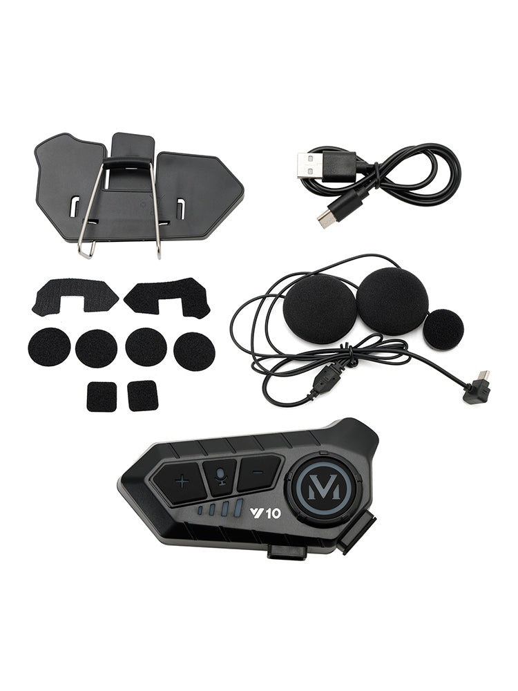 Casque Bluetooth universel avec haut-parleur et écouteurs pour moto, noir