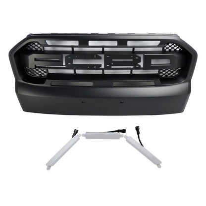Raptor Style Front Bumper Grill Grille Fit Ford Ranger 2015-2019 T7 W/LED