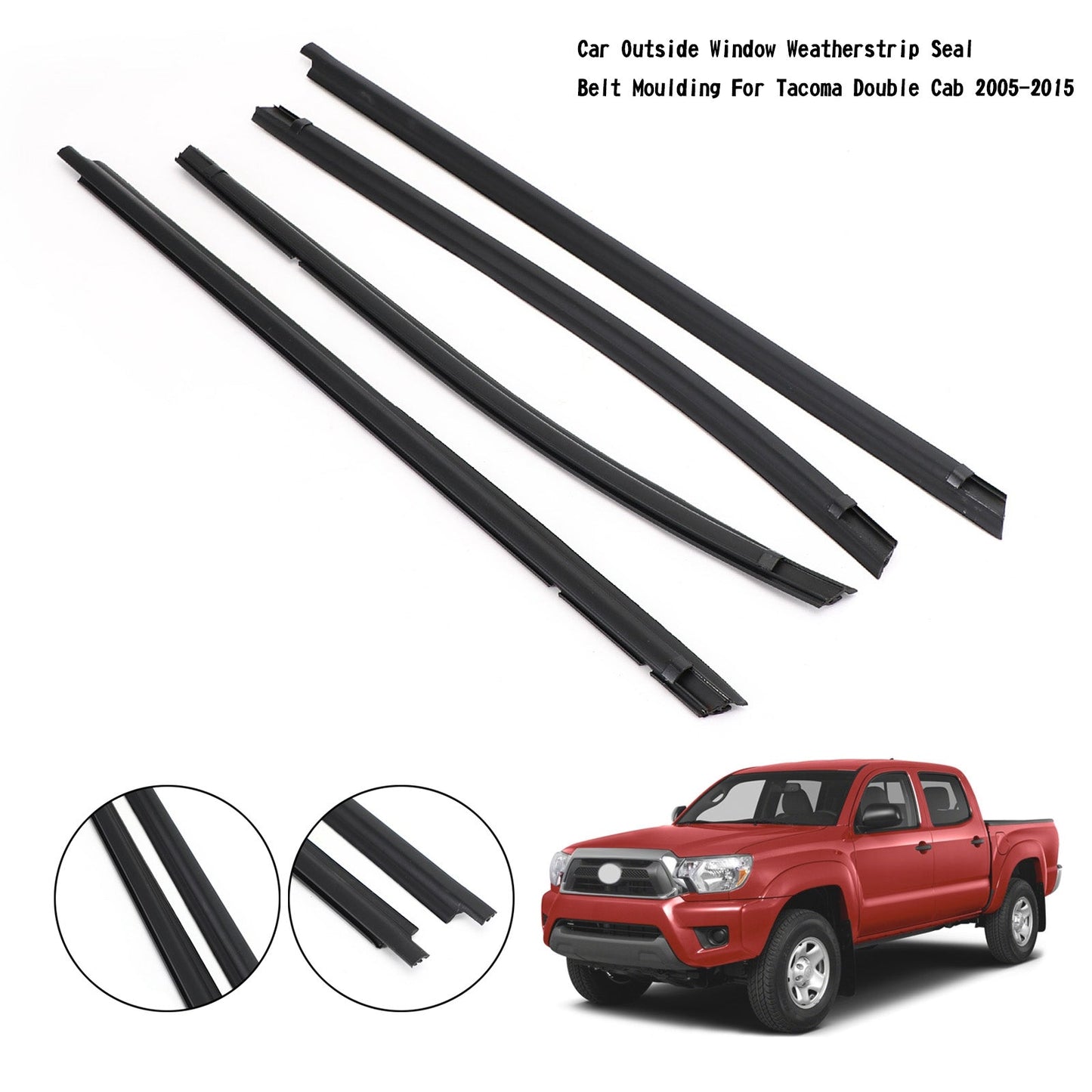 Bande d'étanchéité pour vitres extérieures de voiture Tacoma Double Cab 2005-2015, moulure de ceinture