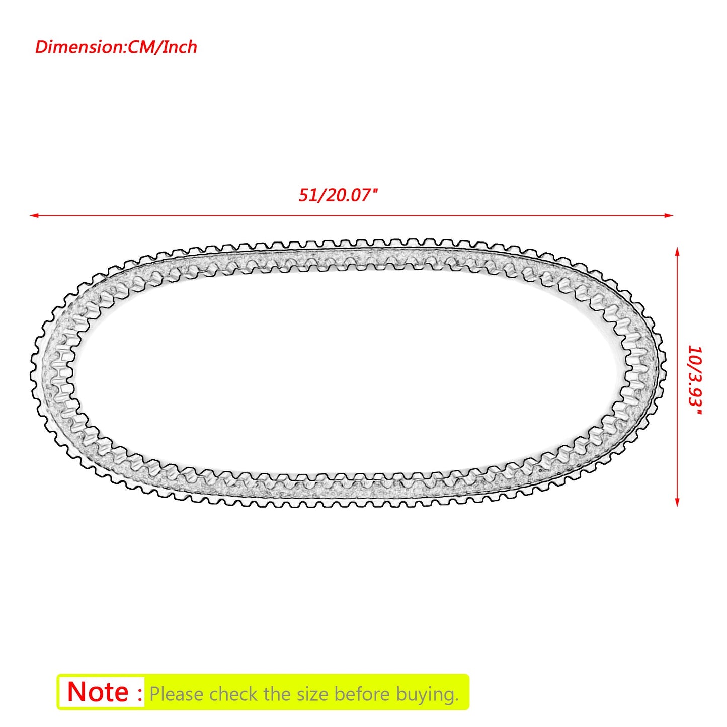 Drive Belt For Polaris 3211177 Snowmobile Rush Pro S X Switchback Titan 800