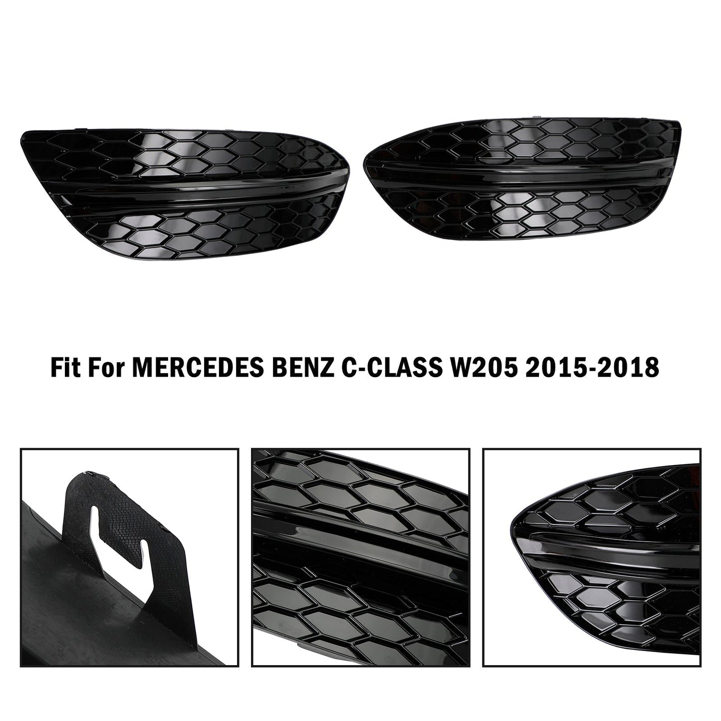 Mercedes Benz 2015-2018 C-Class W205 Base Sedan 14475205 2PCS Front Fog Light Cover